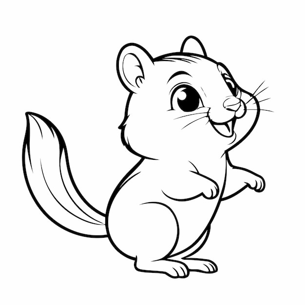 Cute vector illustration chipmunk drawing for toddlers book