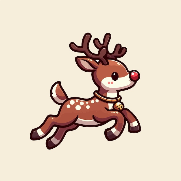 クリスマスの鹿 x クリスマスのトカゲの可愛いベクトルイラスト