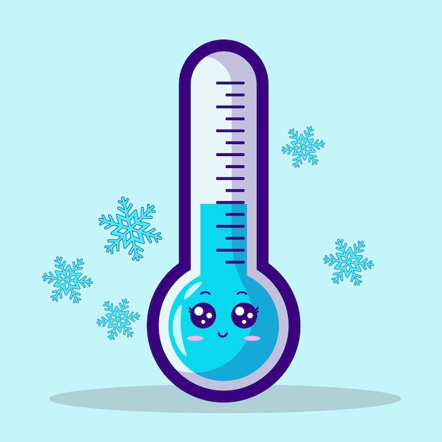 Illustrazione vettoriale carina di un termometro freddo
