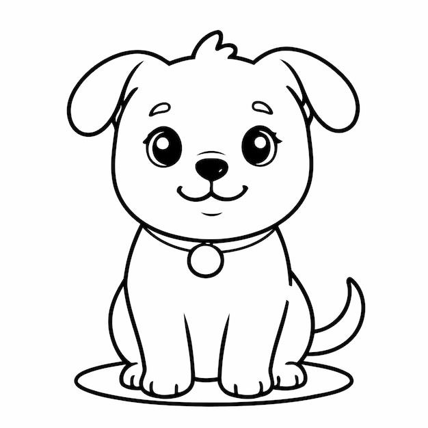 Vector cute vector illustration dog hand drawn for kids page