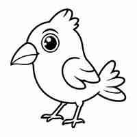 Vector cute vector illustration exoticbird drawing for toddlers coloring activity