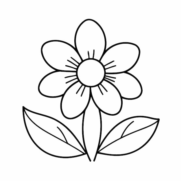 Cute vector illustration flower for kids coloring activity page