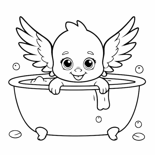 Cute vector illustration Griffin for kids colouring page