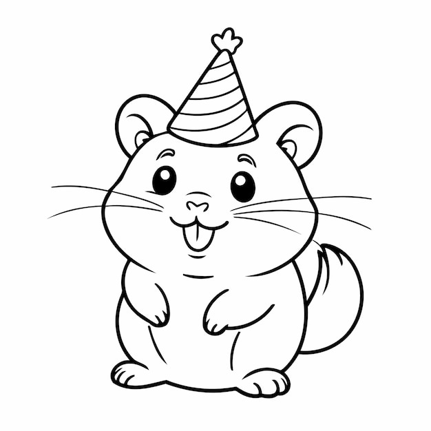 Vector cute vector illustration hamster hand drawn for toddlers
