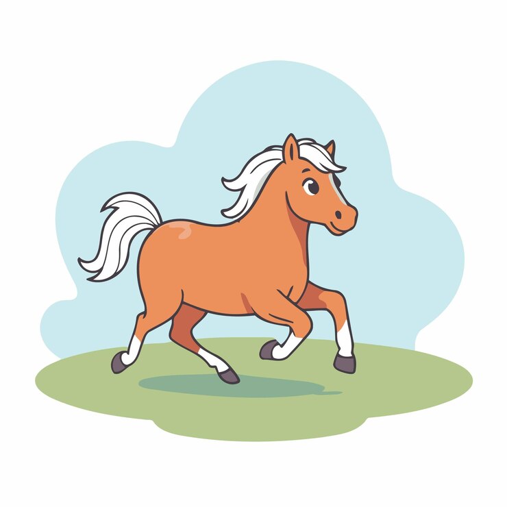 幼児のための可愛い馬のベクトルイラスト