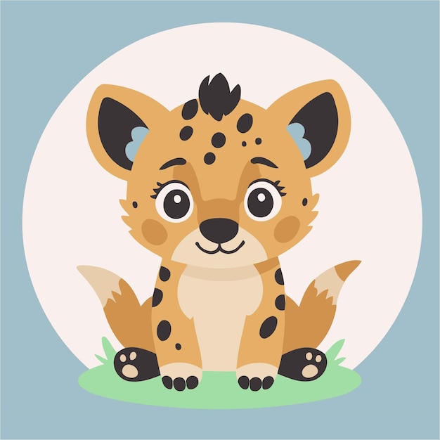 Vector cute vector illustration of a hyena for children book