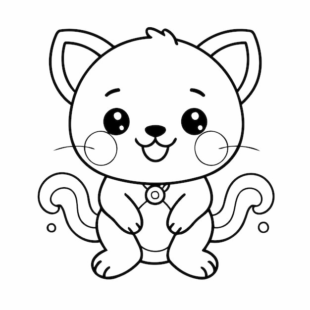 Cute vector illustration Kawaii hand drawn for kids page