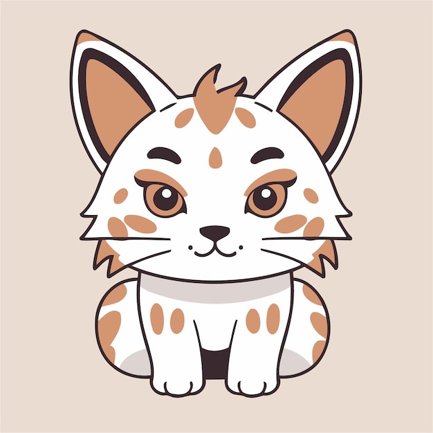 Cute vector illustration of a Lynx for kids