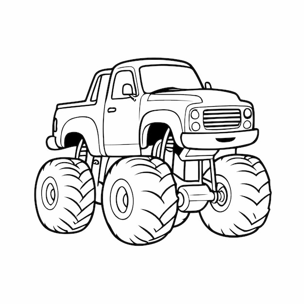 Illustrazione vettoriale carina monster truck per bambini piccoli