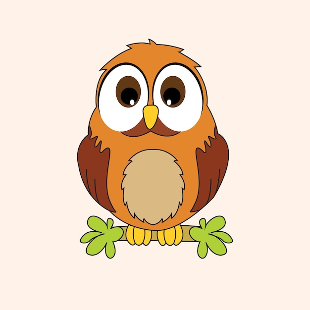 フクロウのかわいいベクトル イラスト