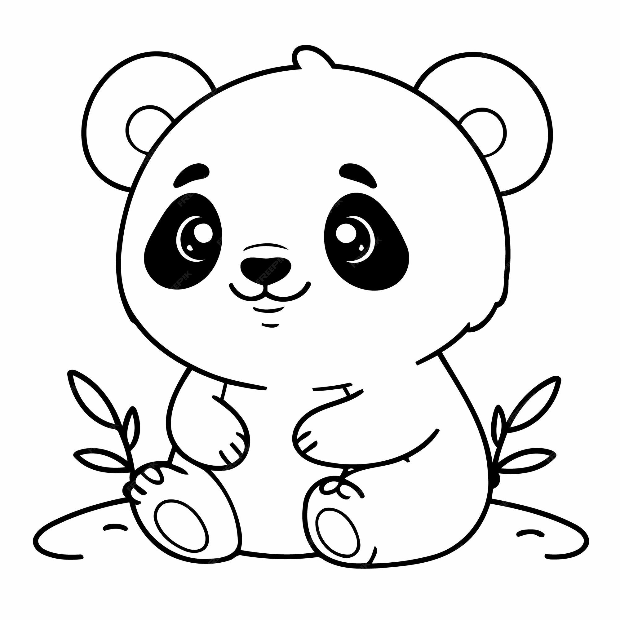 Premium Vector | Cute vector illustration Panda for kids colouring