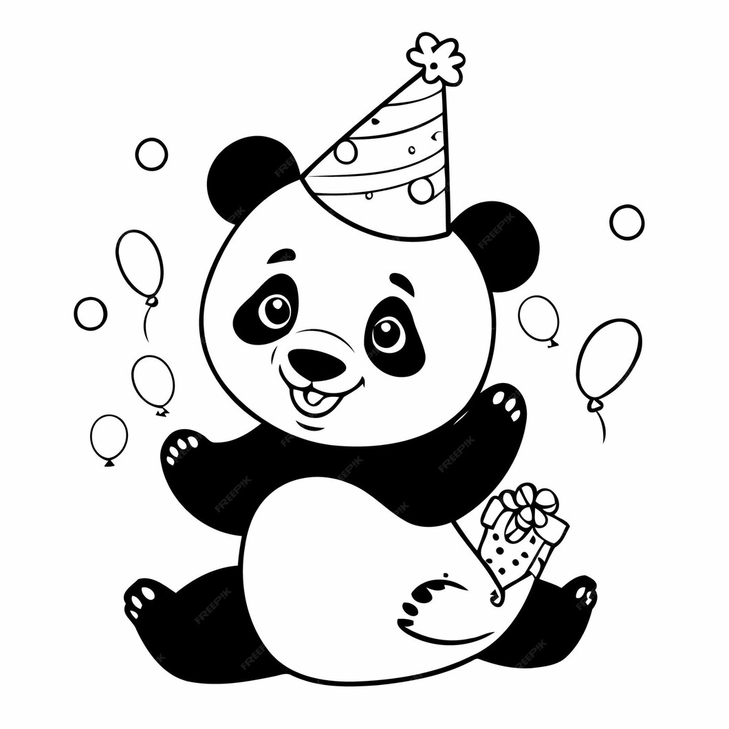 Premium Vector | Cute vector illustration panda for kids colouring