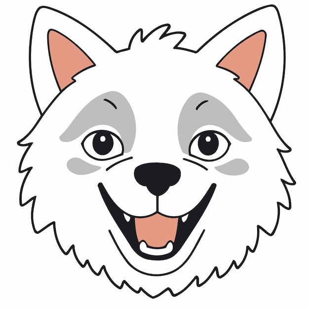 Vector cute vector illustration of a wolf for children story book