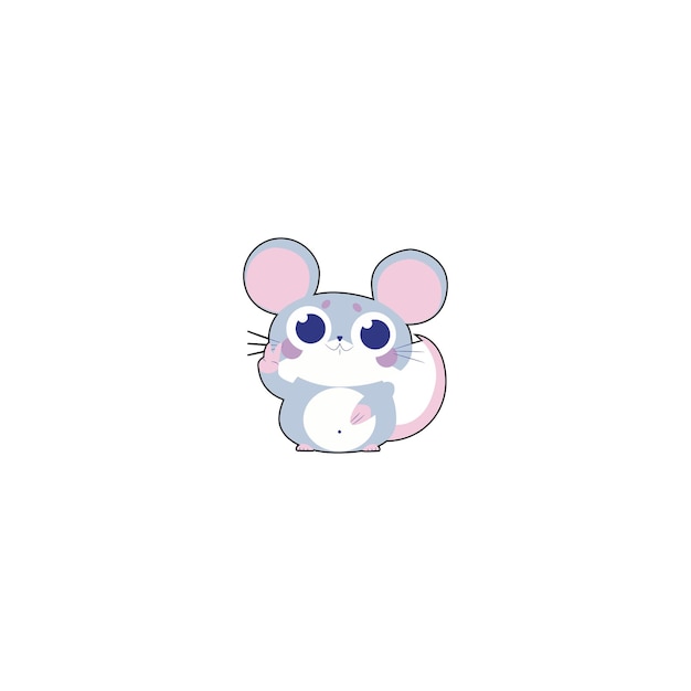 Vector cute vector mouse with cheese cartoon