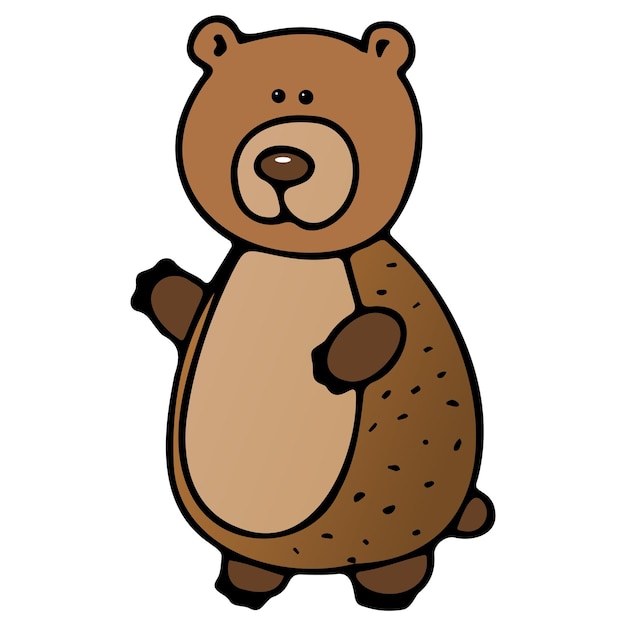 Cute vector teddy bear, doodle teddy bear