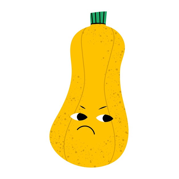 Cute vegetable cartoon character in hand drawn style