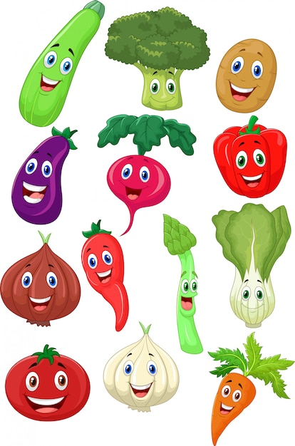 Cartoon Fruits and Vegetables,vector Stock Vector - Illustration