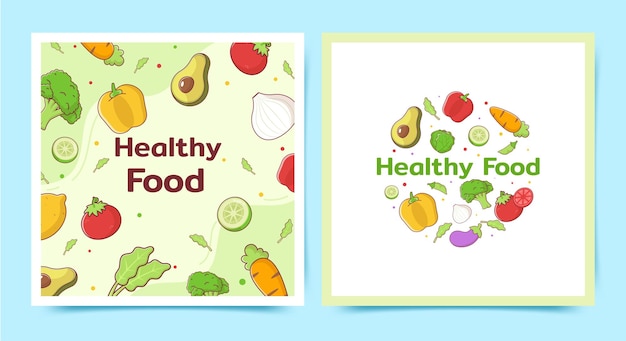 Cartone animato carino verdure isolato su sfondo verde cibo biologico e sano vegetale