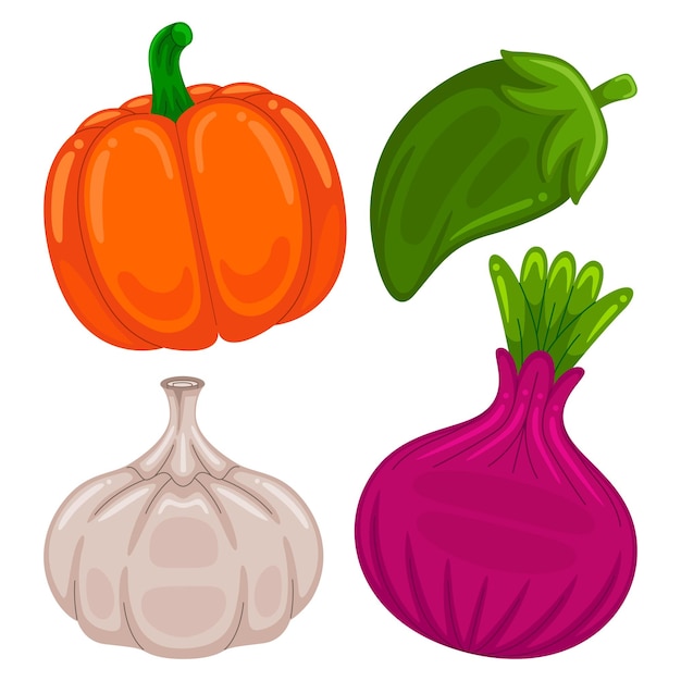 Cute vegetables vector illustration