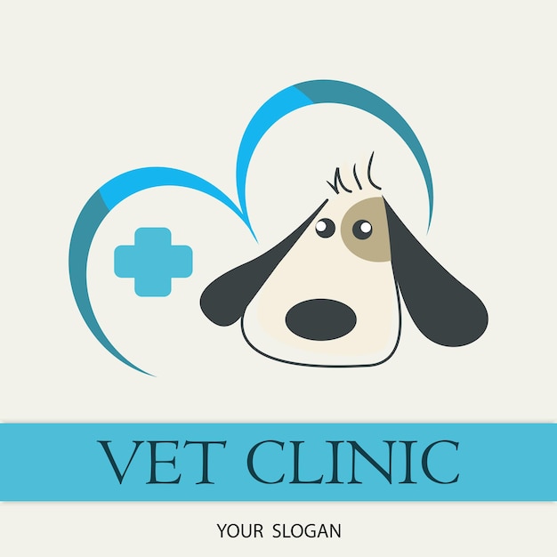 Vettore simpatico logo della clinica veterinaria