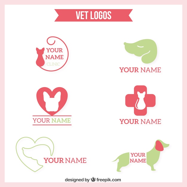 Vector cute vet logos