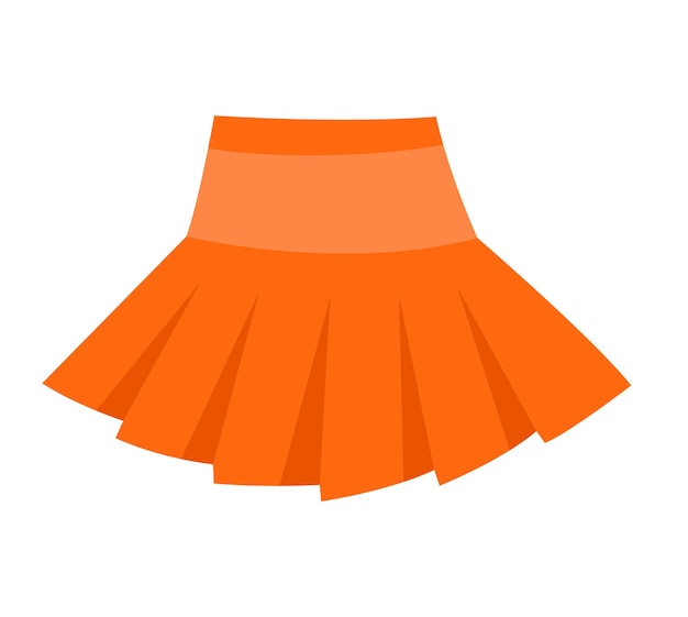 Vector cute vibrant elegant orange volume skirt comfortable bright clothing piece with designer parts