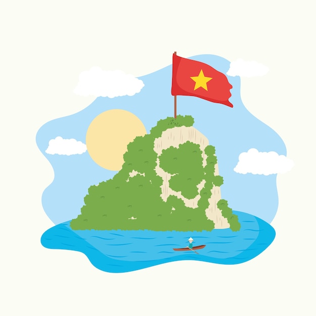 Vector cute vietnam island