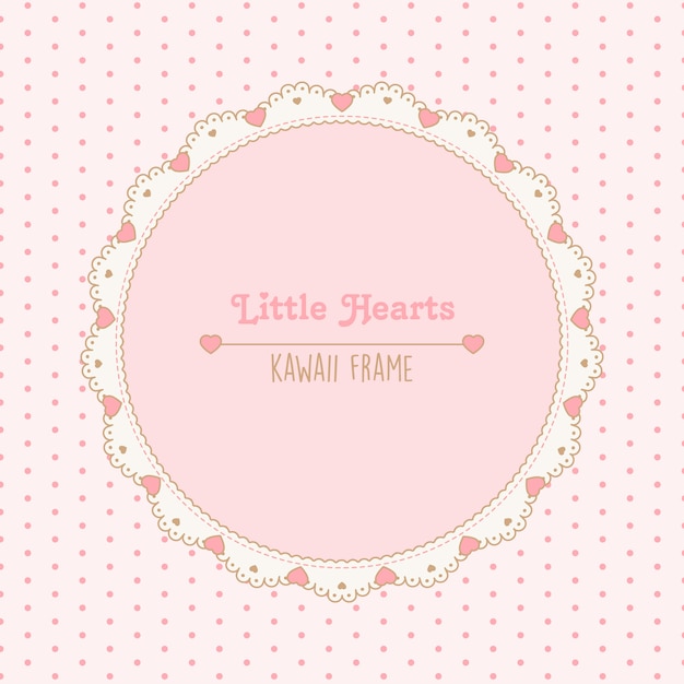 cute vintage little pink hearts frame  