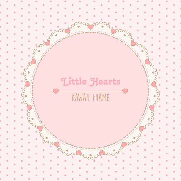 Cute vintage little pink hearts frame  