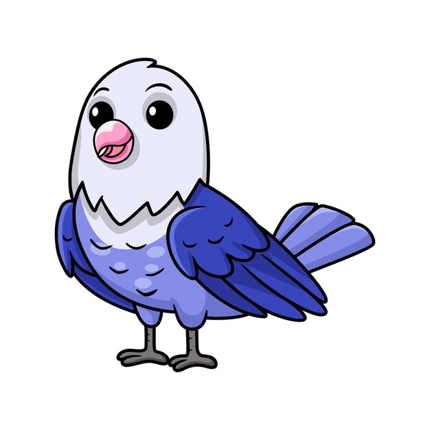 Cute violet love bird cartoon