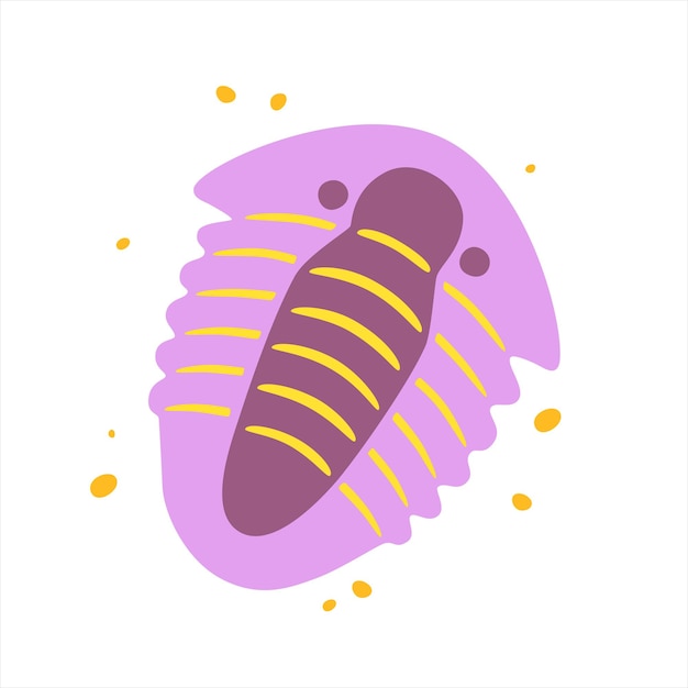 Cute violet trilobite Vector flat illustration