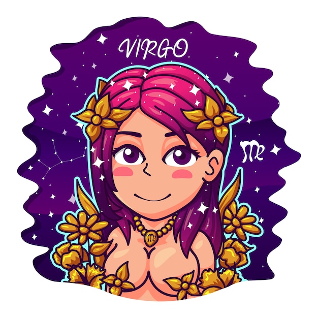 Vector cute virgo girl