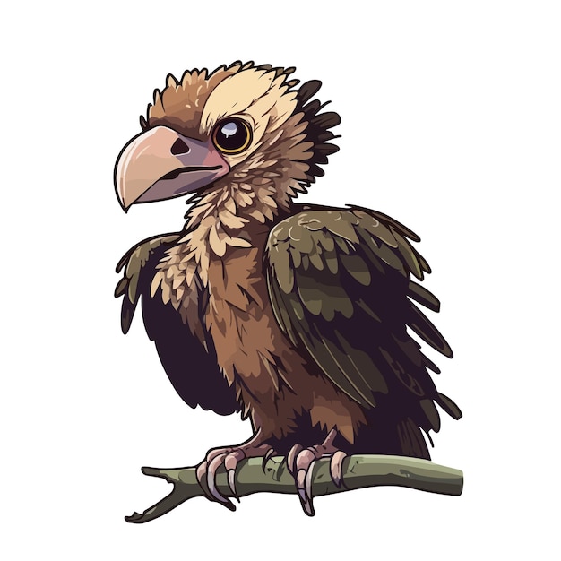 Cute vulture cartoon style