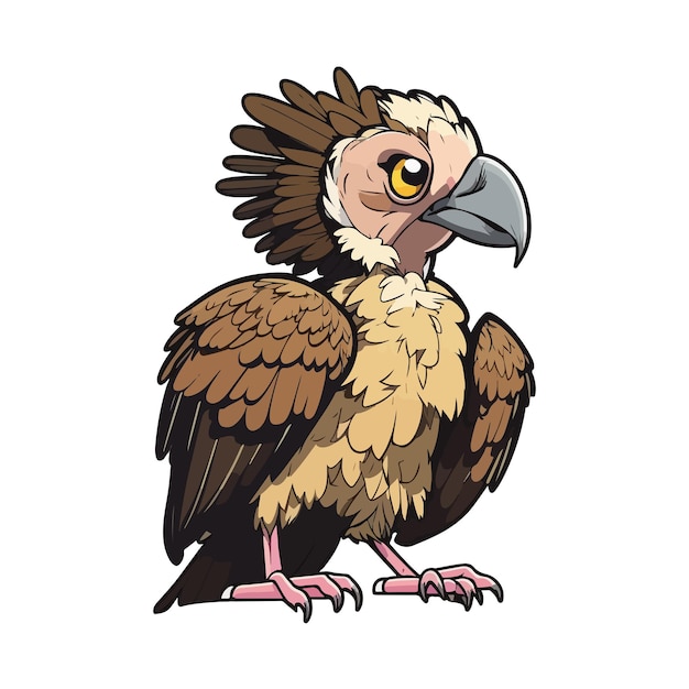 Cute vulture cartoon style