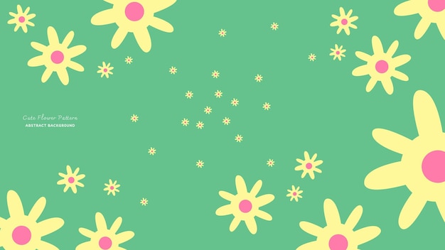 Cute Wallpapers or Abstract Background with Simple Flowers Pattern with Yellow Petals