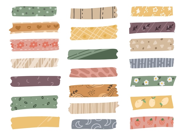 Boho Washi Tapes Cliparts By Mutchidesign