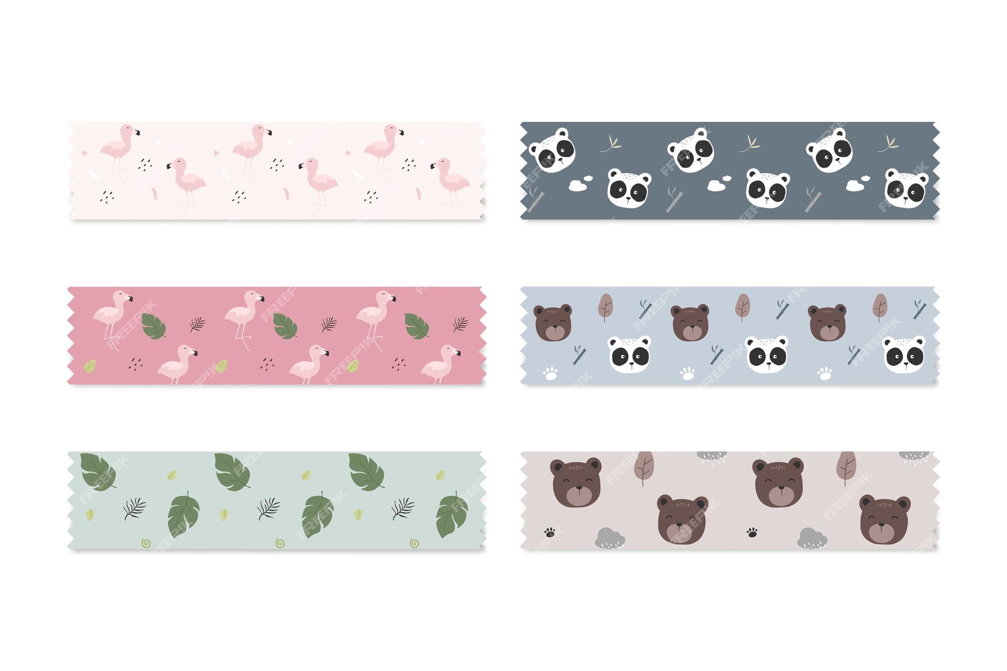 Premium Vector  Kawaii washi tape collection scrapbook element