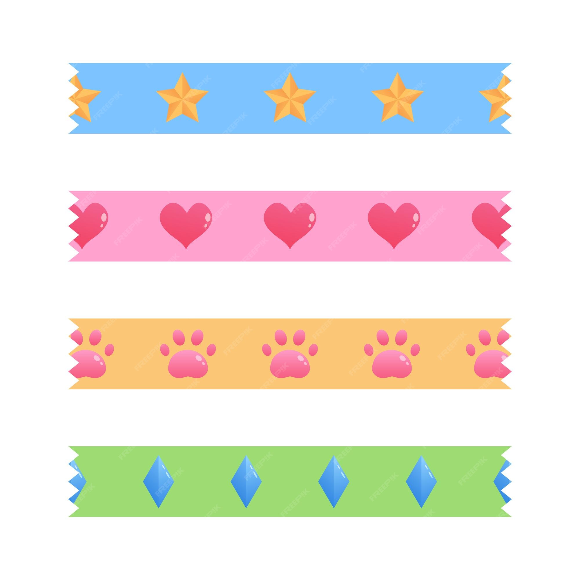 Premium Vector  Cute washi tape set