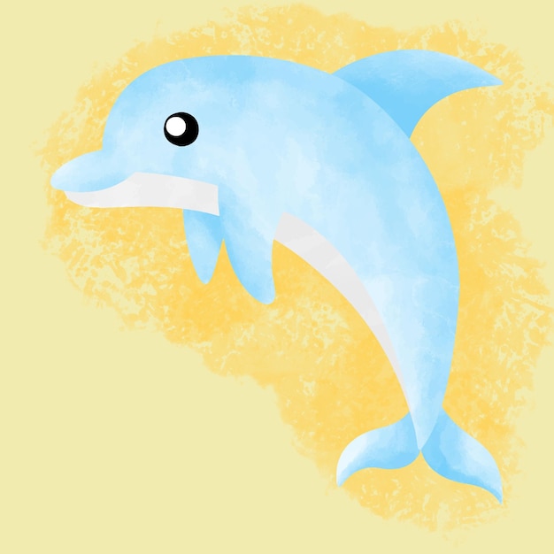 cute watercolor dolphin