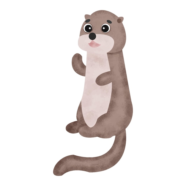 cute watercolor otter