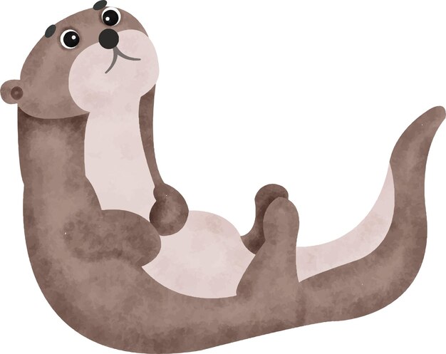 cute watercolor otter