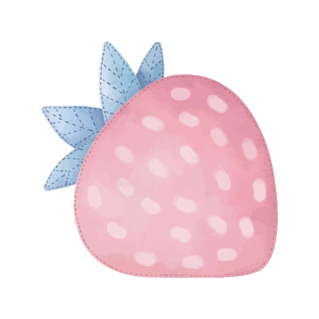 Cute watercolor pink strawberry