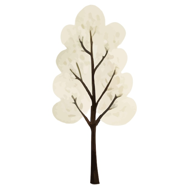 귀여운 수채화 나무 스칸디나비아 벡터 나무 유치한 벡터 일러스트 레이션