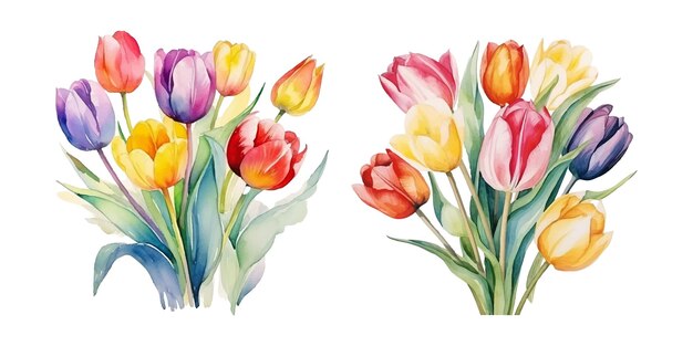 Cute Watercolor tulips