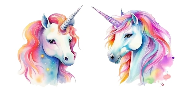 Cute Watercolor of unicorn