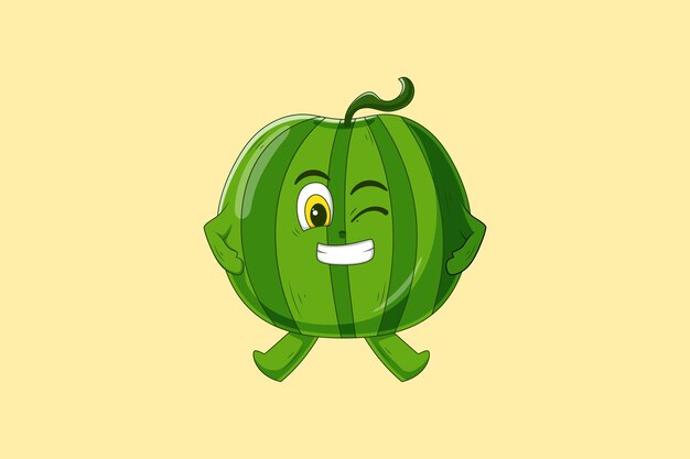 Cute Watermelon Character Design Illustration