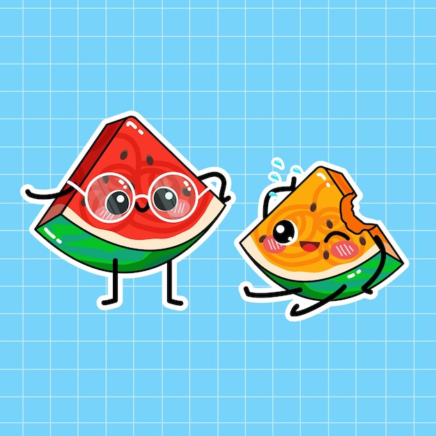 Vector cute watermelon vector illustration