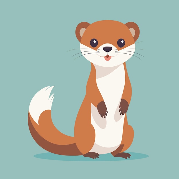 Cute weasel cartoon illustration