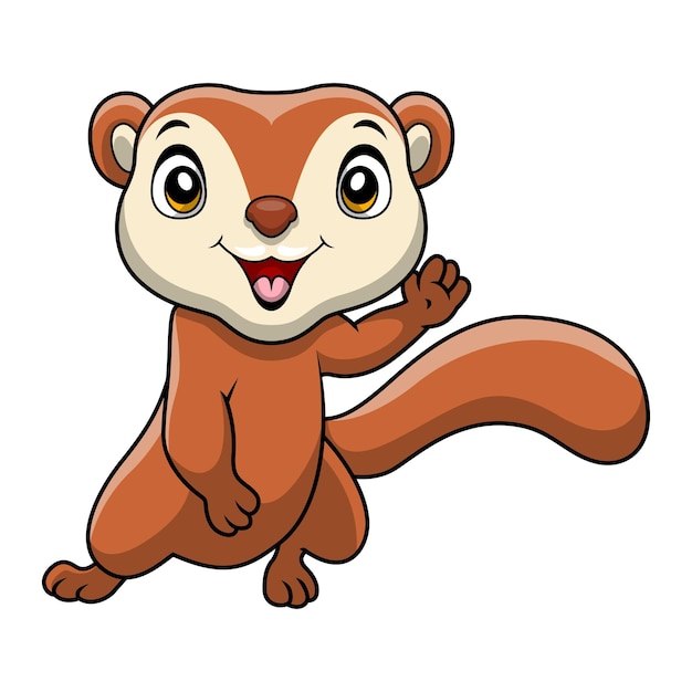 Cute weasel cartoon on white background