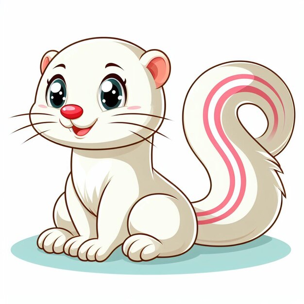 Вектор Иллюстрация мультфильма cute weasel vector